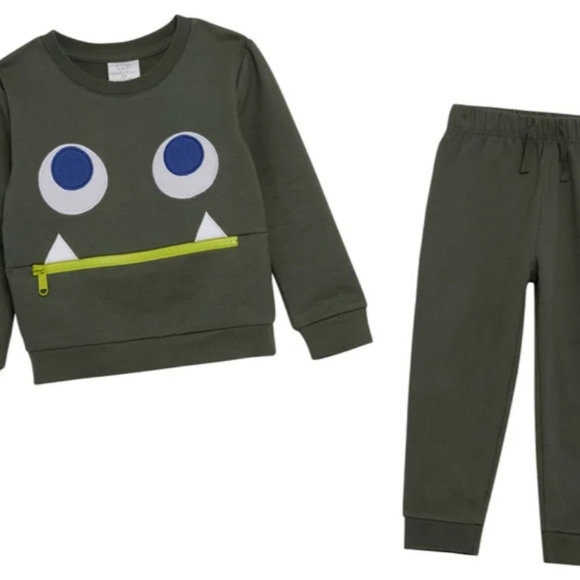 Koala Boys Kids 4-piece Set Sweater Top Pants Monster Jogger Tee Long 3T 18 M - Picture 6 of 16